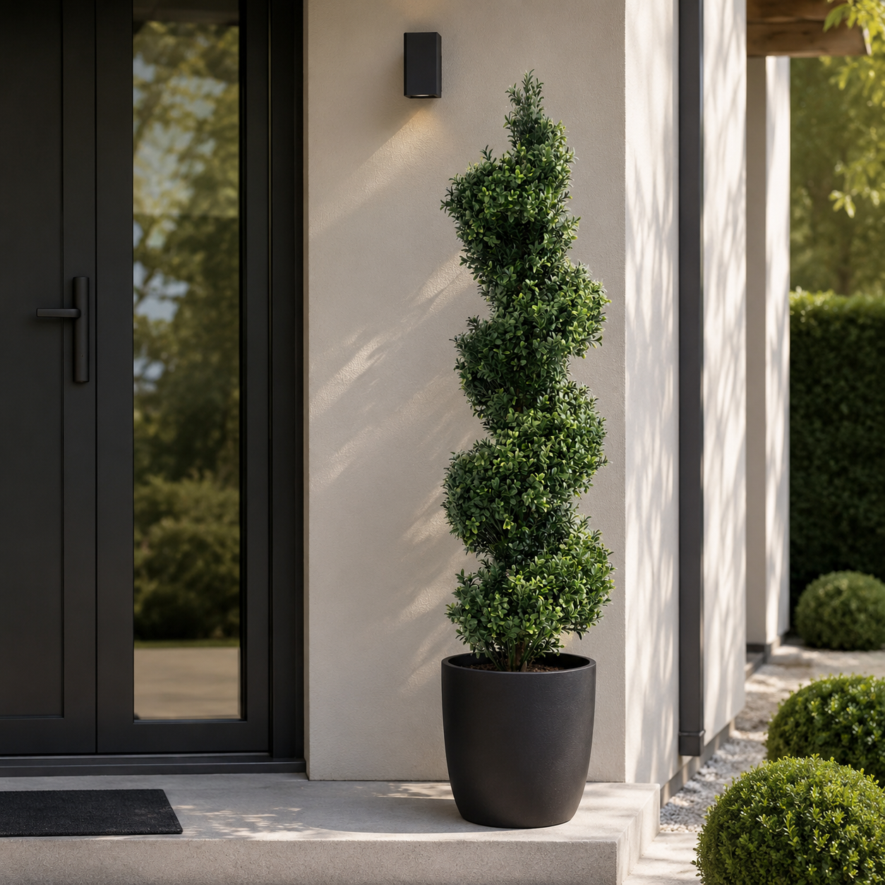 Plante d'extérieur artificielle - Buisson taillé spirale 120cm